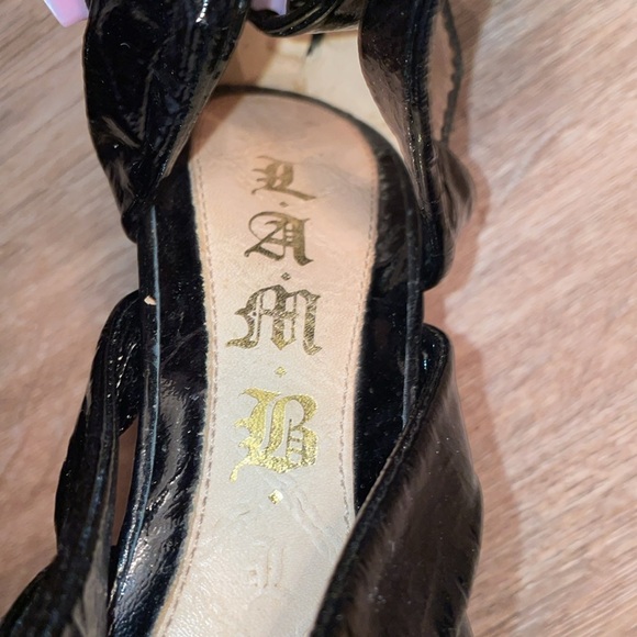 L.A.M.B. Leather upper strappy heels size-6.5M - Picture 6 of 6